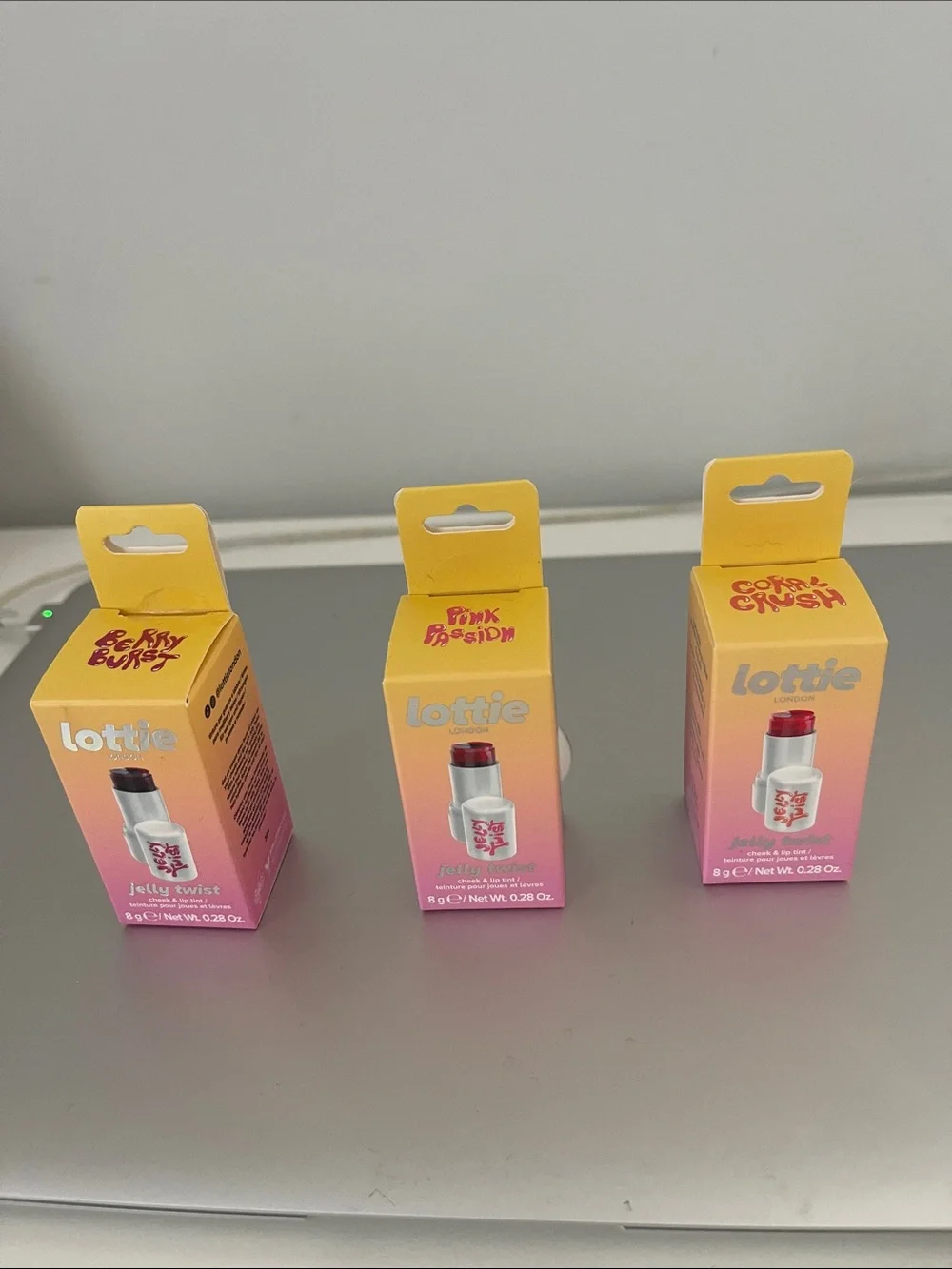 3 Lottie London Jelly Twist lip/cheek tint berry pink coral all new